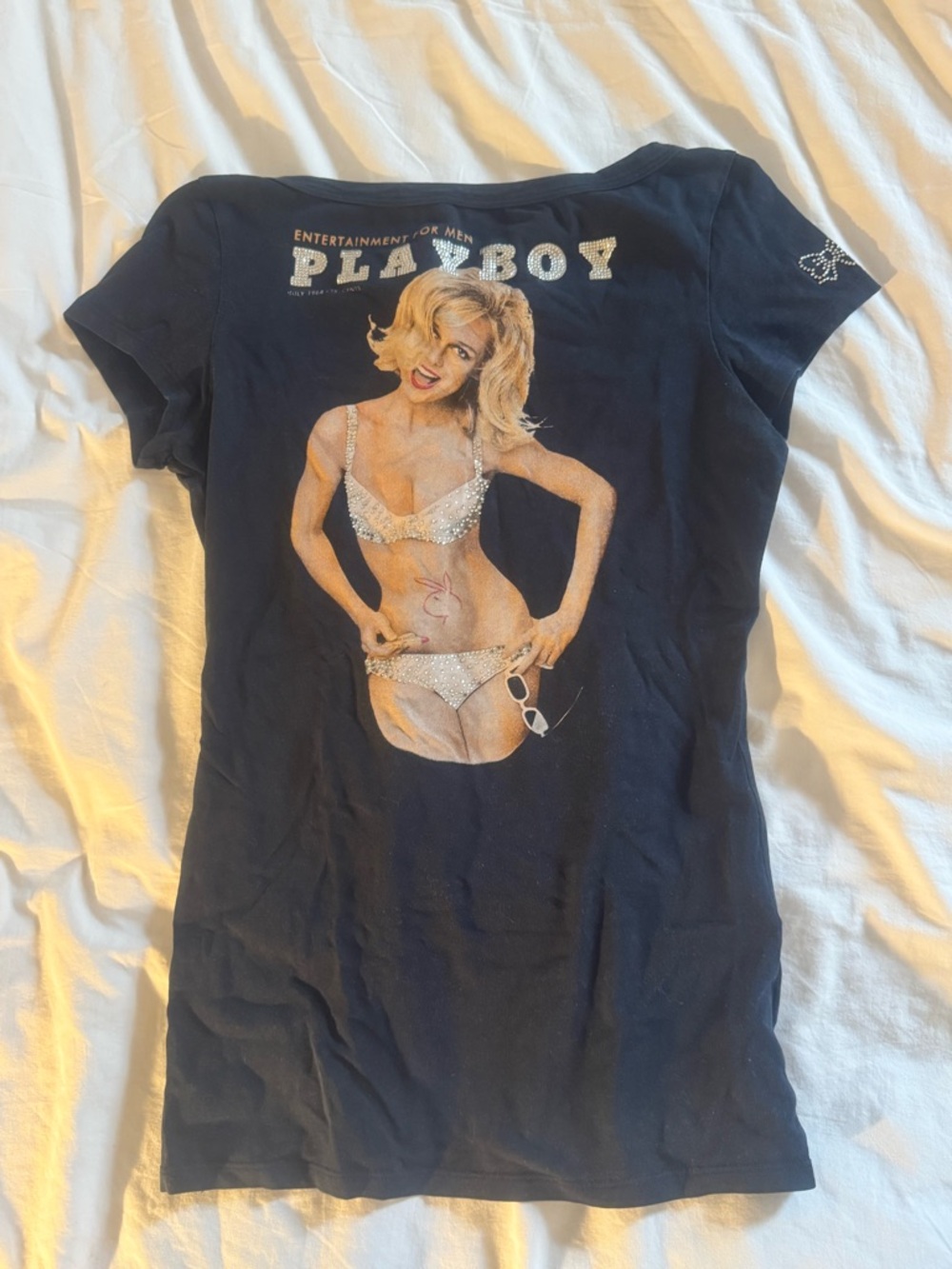 Playboy Graphic Tee with rhinestones